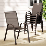 Darrahopens Furniture > Outdoor Gardeon 6pcs Outdoor Dining Chairs Stackable Chair Patio Garden Furniture Brown
