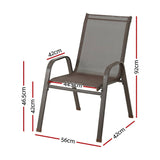 Darrahopens Furniture > Outdoor Gardeon 6pcs Outdoor Dining Chairs Stackable Chair Patio Garden Furniture Brown