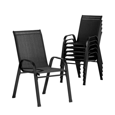 darrahopens Furniture > Outdoor Gardeon 6X Outdoor Stackable Chairs Lounge Chair Bistro Set Patio Furniture
