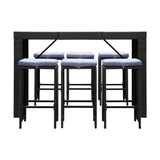darrahopens Furniture > Outdoor Gardeon 7 Piece Outdoor Dining Table Set - Black