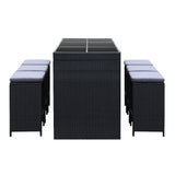 darrahopens Furniture > Outdoor Gardeon 7 Piece Outdoor Dining Table Set - Black