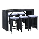 darrahopens Furniture > Outdoor Gardeon 7 Piece Outdoor Dining Table Set - Black