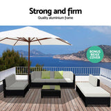 darrahopens Furniture > Outdoor Gardeon 7PC Sofa Set Outdoor Furniture Lounge Setting Wicker Couches Garden Patio Pool
