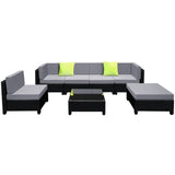 darrahopens Furniture > Outdoor Gardeon 7PC Sofa Set Outdoor Furniture Lounge Setting Wicker Couches Garden Patio Pool