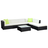 darrahopens Furniture > Outdoor Gardeon 7PC Sofa Set with Storage Cover Outdoor Furniture Wicker
