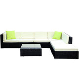 darrahopens Furniture > Outdoor Gardeon 7PC Sofa Set with Storage Cover Outdoor Furniture Wicker