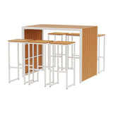 Darrahopens Furniture > Outdoor Gardeon 7PCS Outdoor Bar Set 6 Seaters Chairs Steel Stools Patio Bistro Table