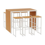 Darrahopens Furniture > Outdoor Gardeon 7PCS Outdoor Bar Set 6 Seaters Chairs Steel Stools Patio Bistro Table