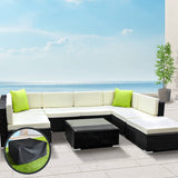 darrahopens Furniture > Outdoor Gardeon 8PC Sofa Set with Storage Cover Outdoor Furniture Wicker