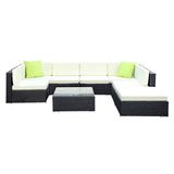 darrahopens Furniture > Outdoor Gardeon 8PC Sofa Set with Storage Cover Outdoor Furniture Wicker