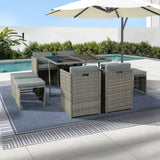 Darrahopens Furniture > Outdoor Gardeon 9 PCS Outdoor Dining Set Table Chairs Patio Lounge Setting Furniture