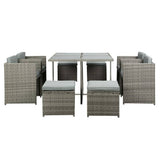 Darrahopens Furniture > Outdoor Gardeon 9 PCS Outdoor Dining Set Table Chairs Patio Lounge Setting Furniture