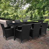 darrahopens Furniture > Outdoor Gardeon 9 Piece Outdoor Dining Set - Black