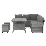 Darrahopens Furniture > Outdoor Gardeon 9-Seater Outdoor Dining Set Patio Furniture Wicker Lounge Table Chairs