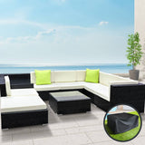 darrahopens Furniture > Outdoor Gardeon 9PC Sofa Set with Storage Cover Outdoor Furniture Wicker
