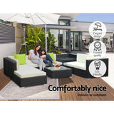 darrahopens Furniture > Outdoor Gardeon 9PC Sofa Set with Storage Cover Outdoor Furniture Wicker