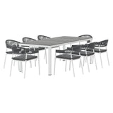 Darrahopens Furniture > Outdoor Gardeon 9PCS Outdoor Dining Set Table Chairs Patio Rope Lounge Setting 8-seater