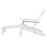 darrahopens Furniture > Outdoor Gardeon Adirondack Beach Chair with Ottoman - White