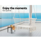 darrahopens Furniture > Outdoor Gardeon Camping Hammock Chair Patio 2 Person Swing Hammocks Double Portable Cream