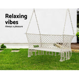 darrahopens Furniture > Outdoor Gardeon Camping Hammock Chair Patio 2 Person Swing Hammocks Double Portable Cream