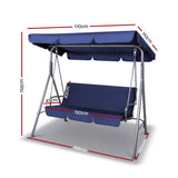 darrahopens Furniture > Outdoor Gardeon Canopy Swing Chair - Navy