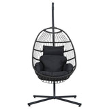 darrahopens Furniture > Outdoor Gardeon Egg Swing Chair Hammock Stand Outdoor Furniture Hanging Wicker Seat Grey