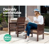 darrahopens Furniture > Outdoor Gardeon Garden Bench Chair Table Loveseat Wooden Outdoor Furniture Patio Park Charcoal Brown