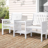 darrahopens Furniture > Outdoor Gardeon Garden Bench Chair Table Loveseat Wooden Outdoor Furniture Patio Park White
