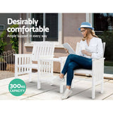 darrahopens Furniture > Outdoor Gardeon Garden Bench Chair Table Loveseat Wooden Outdoor Furniture Patio Park White