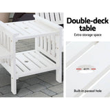 darrahopens Furniture > Outdoor Gardeon Garden Bench Chair Table Loveseat Wooden Outdoor Furniture Patio Park White
