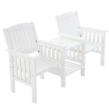 darrahopens Furniture > Outdoor Gardeon Garden Bench Chair Table Loveseat Wooden Outdoor Furniture Patio Park White