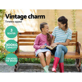 darrahopens Furniture > Outdoor Gardeon Garden Bench Wooden Wagon Chair 3 Seat Outdoor Furniture Backyard Lounge