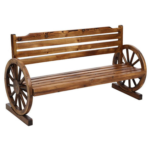 darrahopens Furniture > Outdoor Gardeon Garden Bench Wooden Wagon Chair 3 Seat Outdoor Furniture Backyard Lounge