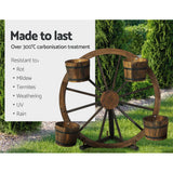 Darrahopens Furniture > Outdoor Gardeon Garden Ornaments Decor Wooden Wagon Wheel Rustic Outdoor Planter flower