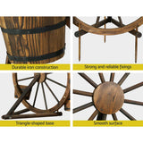 Darrahopens Furniture > Outdoor Gardeon Garden Ornaments Decor Wooden Wagon Wheel Rustic Outdoor Planter flower