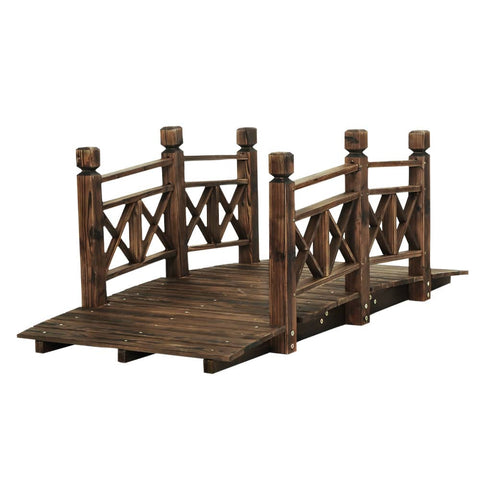 Darrahopens Furniture > Outdoor Gardeon Garden Ornaments Wooden Rustic Bridge Decor Outdoor Decoration Yard