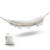 darrahopens Furniture > Outdoor Gardeon Hanging Tassel Hammock Swing Bed Cream