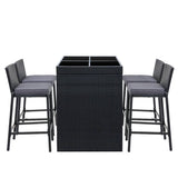 darrahopens Furniture > Outdoor Gardeon Outdoor Bar Set Table Chairs Stools Rattan Patio Furniture 4 Seaters