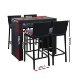 darrahopens Furniture > Outdoor Gardeon Outdoor Bar Set Table Chairs Stools Rattan Patio Furniture 4 Seaters