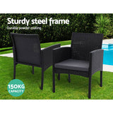 darrahopens Furniture > Outdoor Gardeon Outdoor Bistro Chairs Patio Furniture Dining Chair Wicker Garden Cushion Tea Coffee Cafe Bar Set