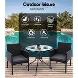 darrahopens Furniture > Outdoor Gardeon Outdoor Bistro Chairs Patio Furniture Dining Chair Wicker Garden Cushion Tea Coffee Cafe Bar Set