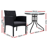 darrahopens Furniture > Outdoor Gardeon Outdoor Bistro Chairs Patio Furniture Dining Chair Wicker Garden Cushion Tea Coffee Cafe Bar Set