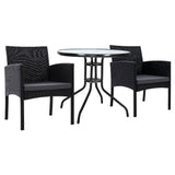 darrahopens Furniture > Outdoor Gardeon Outdoor Bistro Chairs Patio Furniture Dining Chair Wicker Garden Cushion Tea Coffee Cafe Bar Set