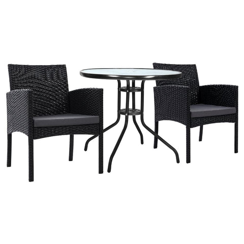 darrahopens Furniture > Outdoor Gardeon Outdoor Bistro Chairs Patio Furniture Dining Chair Wicker Garden Cushion Tea Coffee Cafe Bar Set