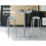darrahopens Furniture > Outdoor Gardeon Outdoor Bistro Set Bar Table Stools Adjustable Aluminium Cafe 3PC Round