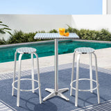 darrahopens Furniture > Outdoor Gardeon Outdoor Bistro Set Bar Table Stools Adjustable Aluminium Cafe 3PC Square