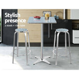 darrahopens Furniture > Outdoor Gardeon Outdoor Bistro Set Bar Table Stools Adjustable Aluminium Cafe 3PC Square