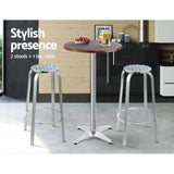 darrahopens Furniture > Outdoor Gardeon Outdoor Bistro Set Bar Table Stools Adjustable Aluminium Cafe 3PC Wood