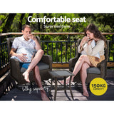 Darrahopens Furniture > Outdoor Gardeon Outdoor Chairs Patio Furniture Lounge Setting 3 Pcs Wicker Swivel Chair Table Bistro Set