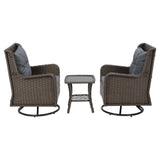 Darrahopens Furniture > Outdoor Gardeon Outdoor Chairs Patio Furniture Lounge Setting 3 Pcs Wicker Swivel Chair Table Bistro Set